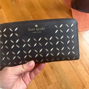 Kate Spade Black and White Cutout Wallet